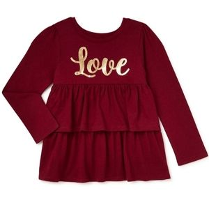 5T • Long Sleeve • Burgundy • Baby Doll Tee